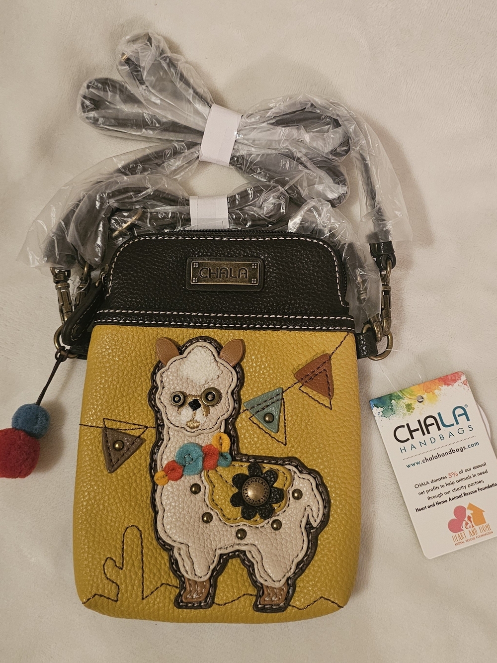 Chala Yellow Llama Crossbody Bag